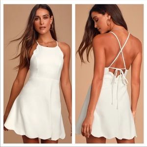 Lulu's Play On Curves Ivory Backless Dress